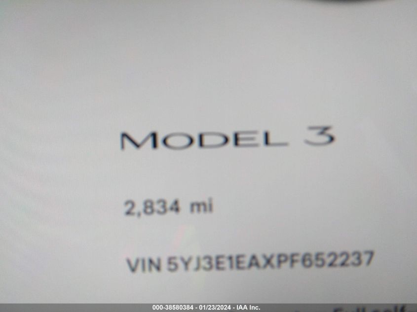 2023 TESLA MODEL 3 REAR-WHEEL DRIVE - 5YJ3E1EAXPF652237