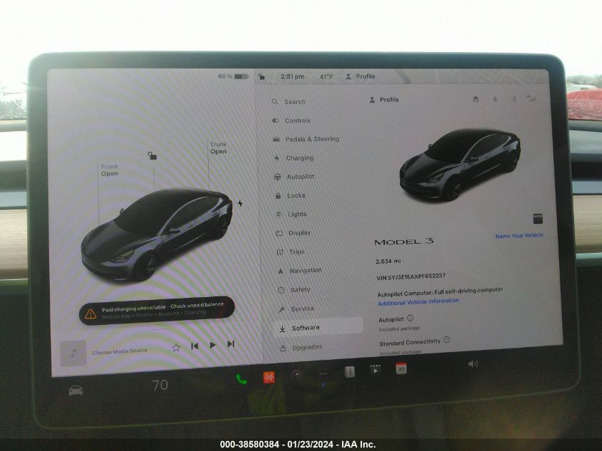 2023 TESLA MODEL 3 REAR-WHEEL DRIVE - 5YJ3E1EAXPF652237