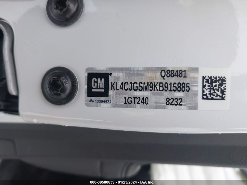 2019 BUICK ENCORE ESSENCE - KL4CJGSM9KB915885