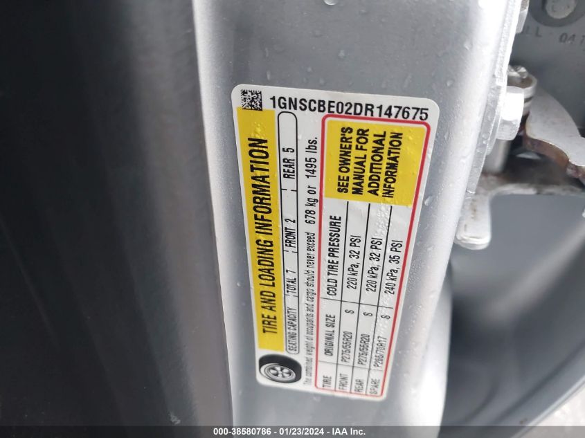 2013 CHEVROLET TAHOE C1500 LT - 1GNSCBE02DR147675