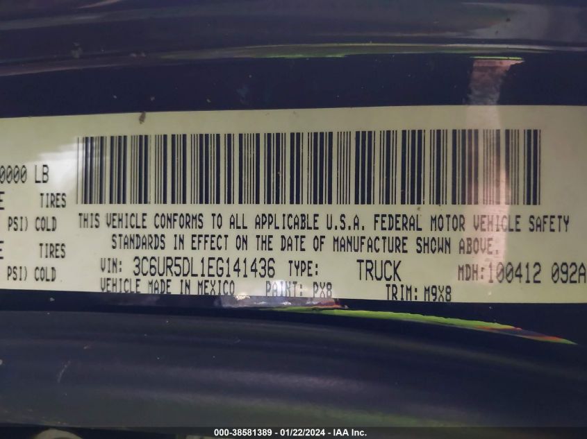 2014 RAM 2500 BIG HORN - 3C6UR5DL1EG141436