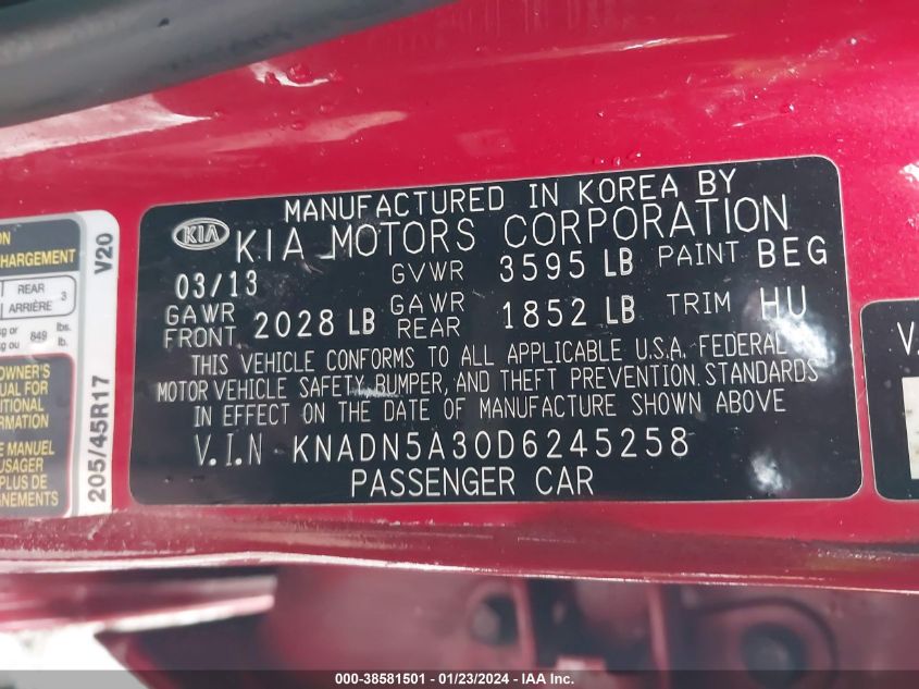 2013 KIA RIO EX/SX - KNADN5A30D6245258
