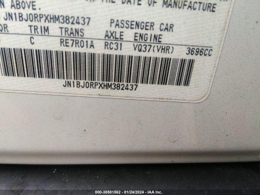 2017 INFINITI QX50 - JN1BJ0RPXHM382437