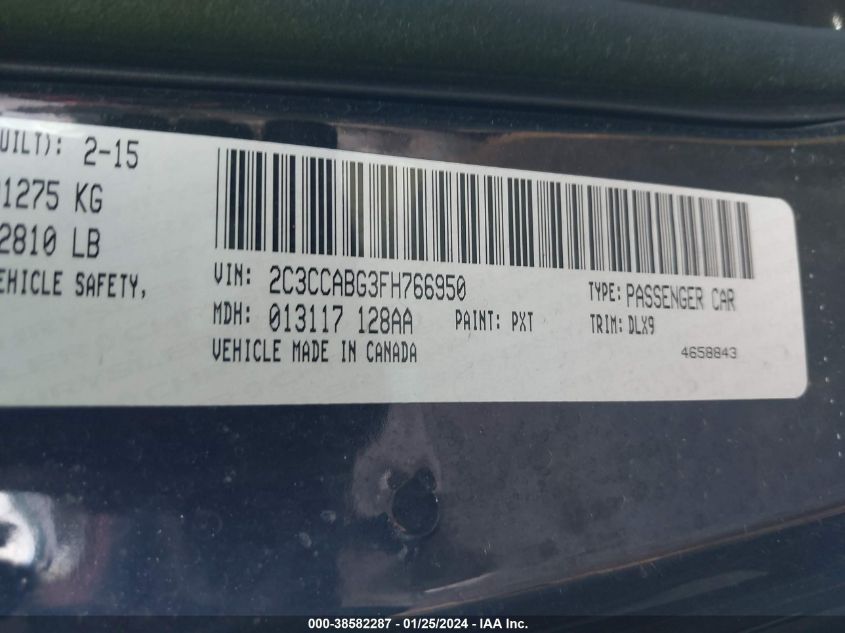 2015 CHRYSLER 300 S - 2C3CCABG3FH766950
