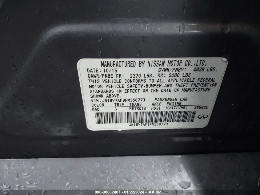 2015 INFINITI Q50 PREMIUM - JN1BV7AP9FM356773
