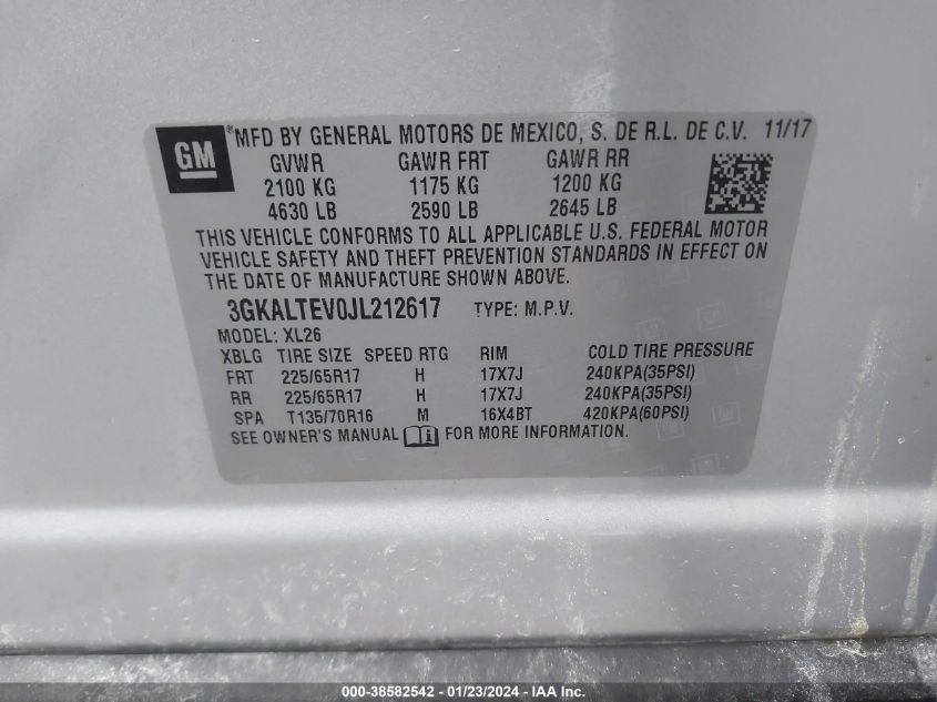 2018 GMC TERRAIN SLE - 3GKALTEV0JL212617