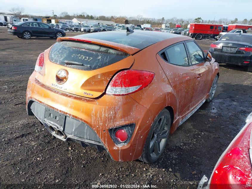 2014 HYUNDAI VELOSTER TURBO W/BLACK - KMHTC6AE2EU186069