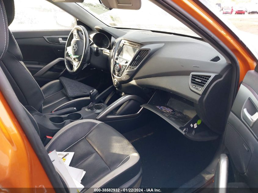 2014 HYUNDAI VELOSTER TURBO W/BLACK - KMHTC6AE2EU186069