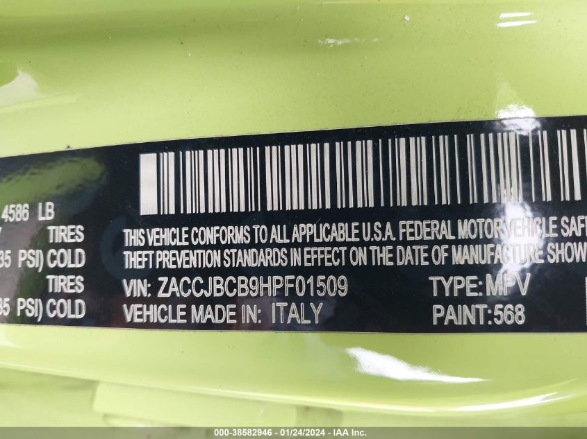 2017 JEEP RENEGADE TRAILHAWK 4X4 - ZACCJBCB9HPF01509