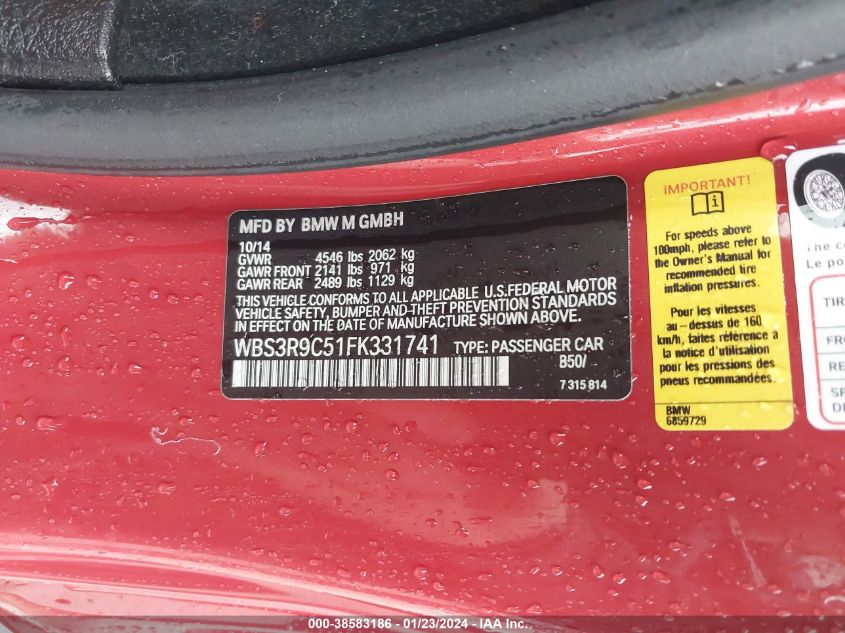 2015 BMW M4 - WBS3R9C51FK331741