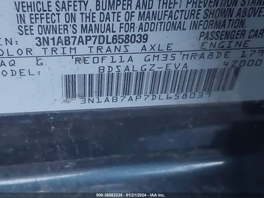 2013 NISSAN SENTRA SL - 3N1AB7AP7DL658039