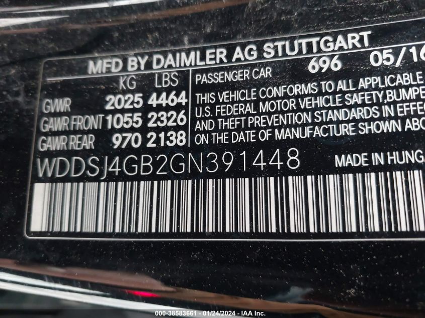 2016 MERCEDES-BENZ CLA 250 4MATIC - WDDSJ4GB2GN391448