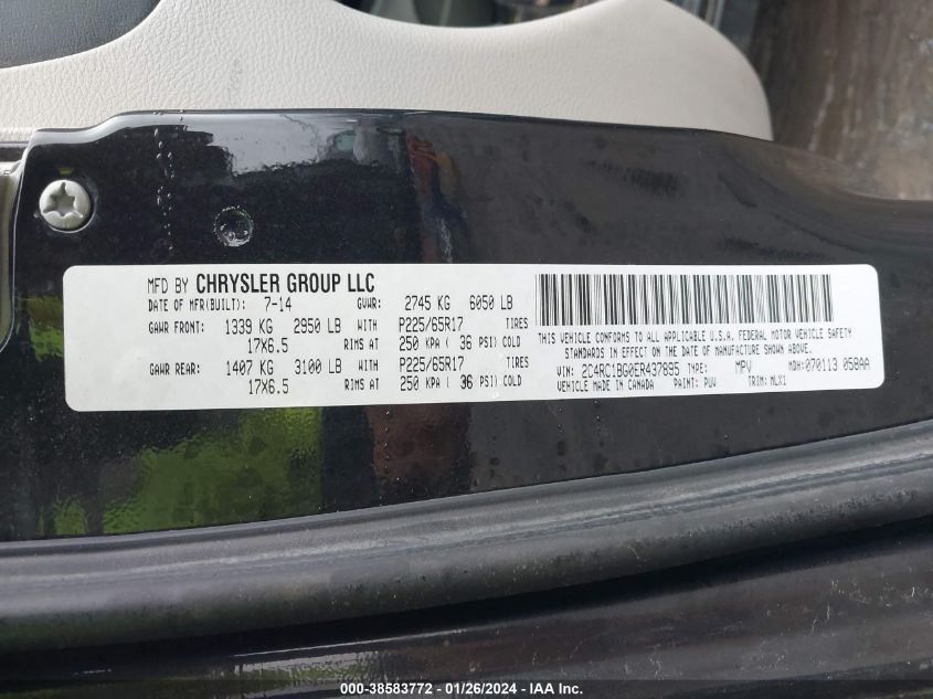 2014 CHRYSLER TOWN & COUNTRY TOURING - 2C4RC1BG0ER437895