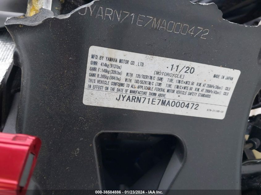 2021 YAMAHA MT09 - JYARN71E7MA000472