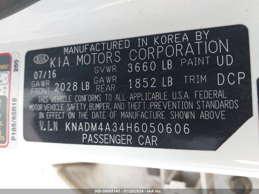 2017 KIA RIO LX - KNADM4A34H6050606