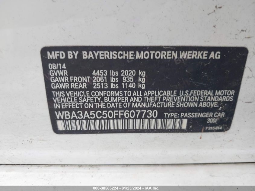 2015 BMW 328I - WBA3A5C50FF607730