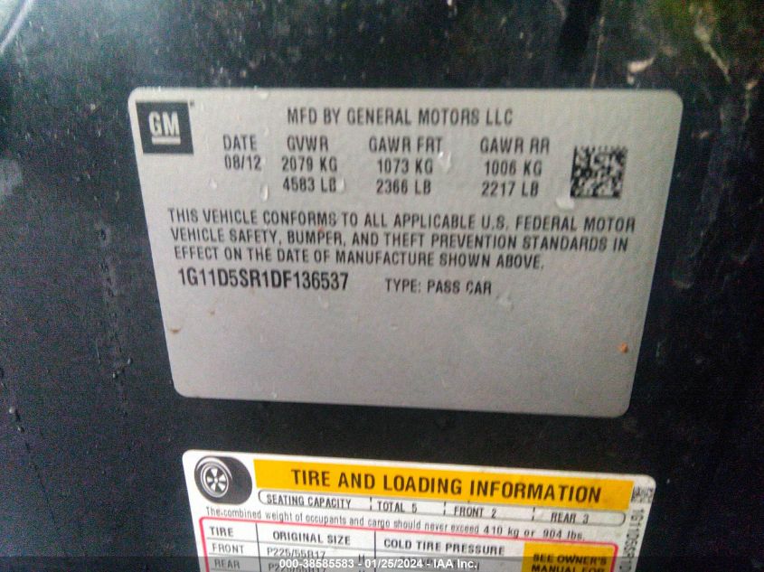 2013 CHEVROLET MALIBU ECO - 1G11D5SR1DF136537