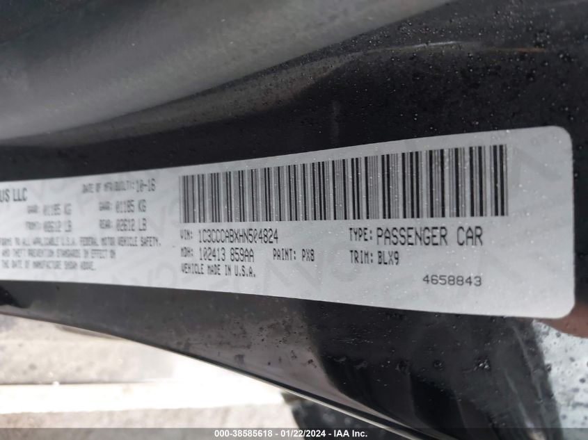 2017 CHRYSLER 200 LIMITED PLATINUM - 1C3CCCABXHN504824