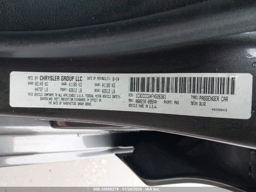 2015 CHRYSLER 200 C - 1C3CCCCGXFN526361