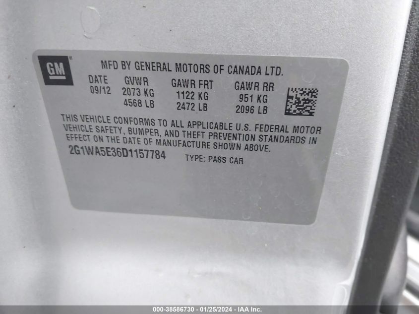 2013 CHEVROLET IMPALA LS - 2G1WA5E36D1157784