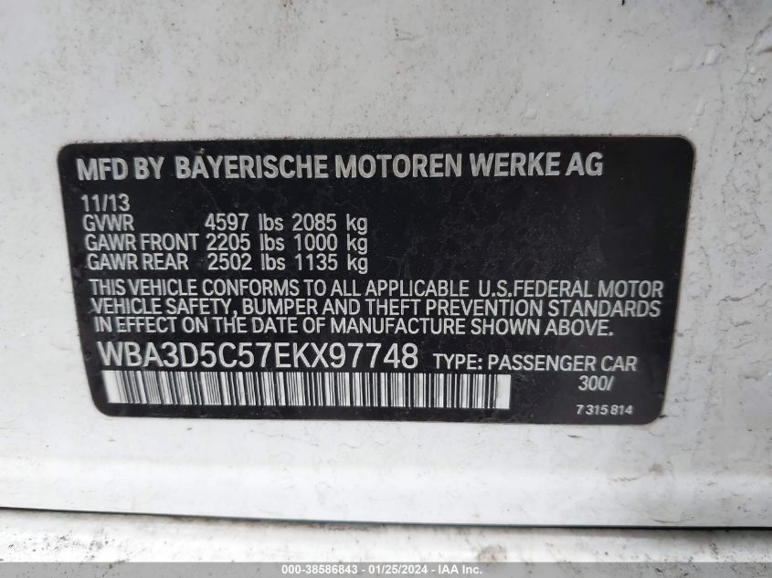 2014 BMW 328D XDRIVE WBA3D5C57EKX97748