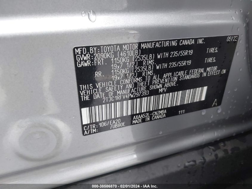 2023 TOYOTA RAV4 XLE PREMIUM - 2T3C1RFV4PW297393