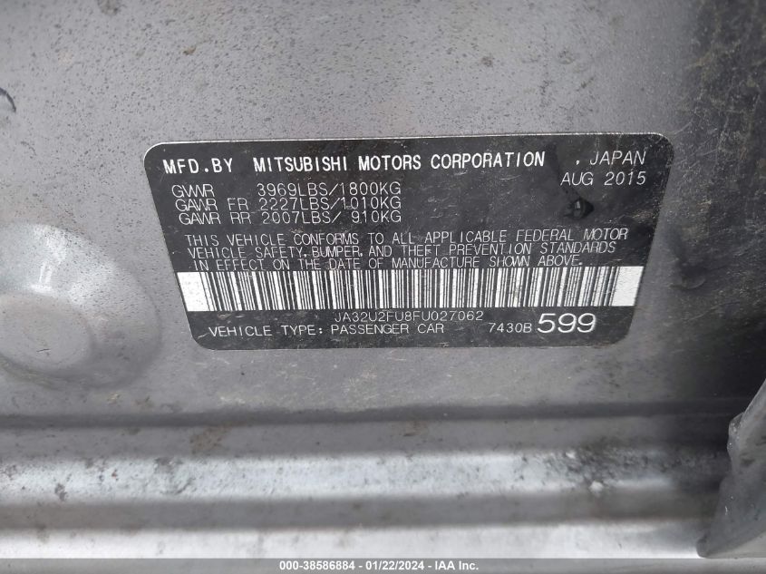 2015 MITSUBISHI LANCER ES - JA32U2FU8FU027062