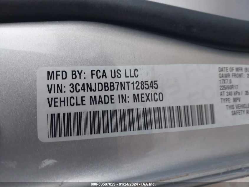 2022 JEEP COMPASS LATITUDE - 3C4NJDBB7NT128545