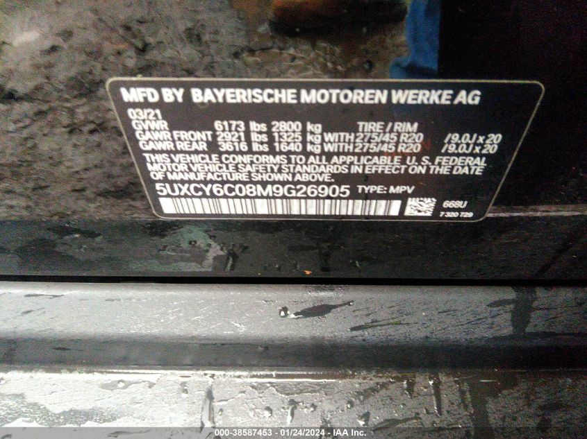 5UXCY6C08M9G26905 BMW X6 2021. Фото: 8