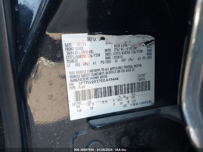 2014 FORD F-250 LARIAT - 1FT7W2BT7EEA15444