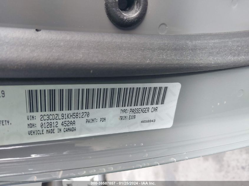2019 DODGE CHALLENGER SRT HELLCAT REDEYE - 2C3CDZL91KH581270