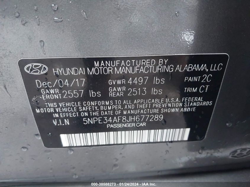 2018 HYUNDAI SONATA LIMITED - 5NPE34AF8JH677289