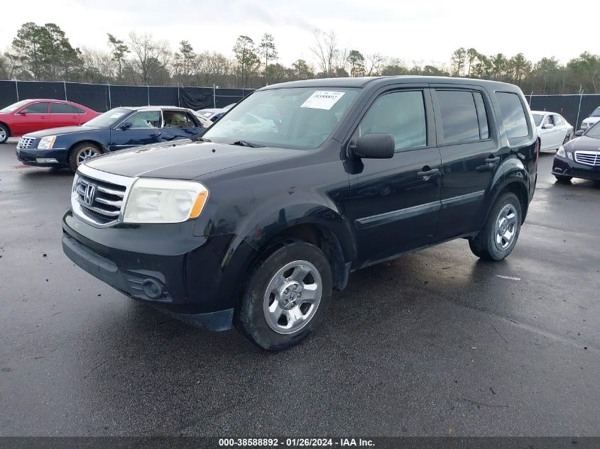 2013 HONDA PILOT LX - 5FNYF3H24DB038024