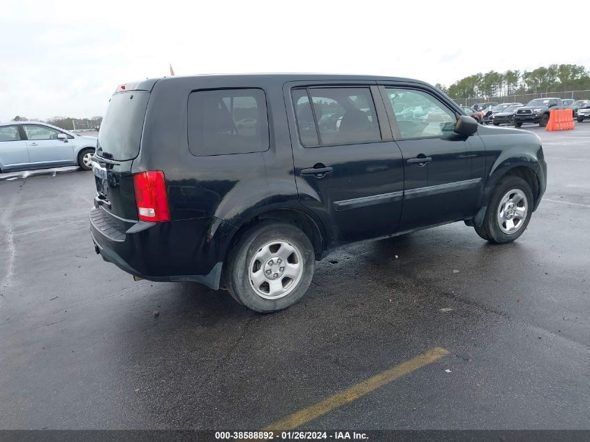 2013 HONDA PILOT LX - 5FNYF3H24DB038024