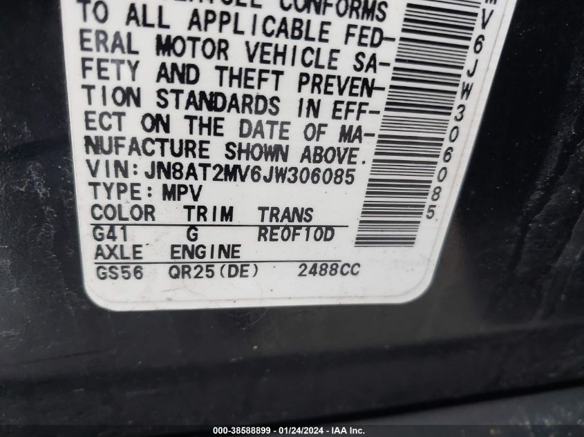 2018 NISSAN ROGUE SV - JN8AT2MV6JW306085
