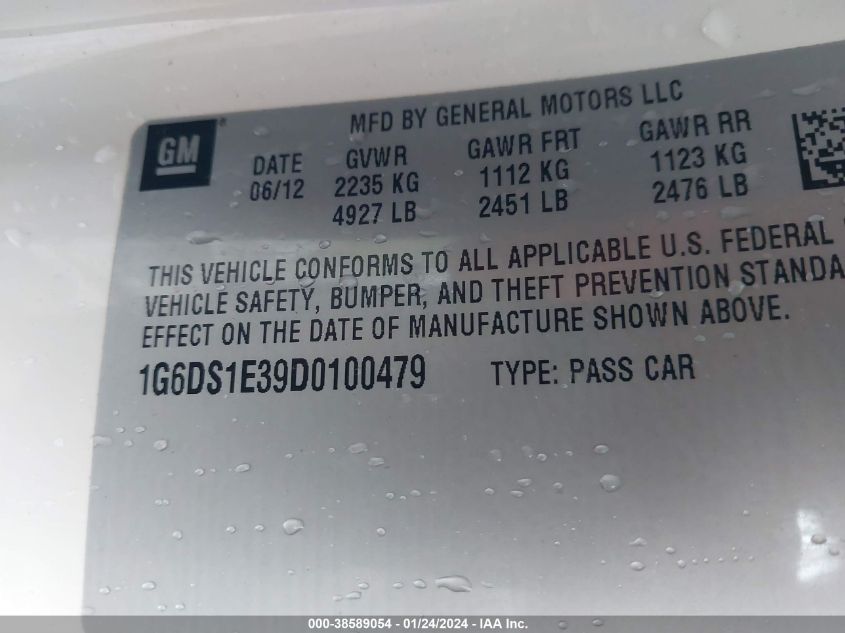 2013 CADILLAC CTS PREMIUM - 1G6DS1E39D0100479