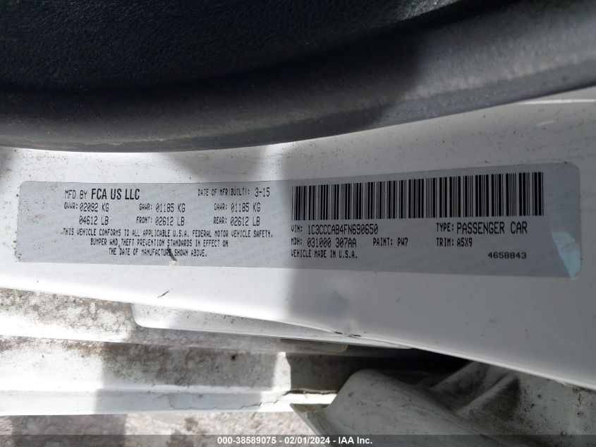 2015 CHRYSLER 200 LIMITED - 1C3CCCAB4FN690650