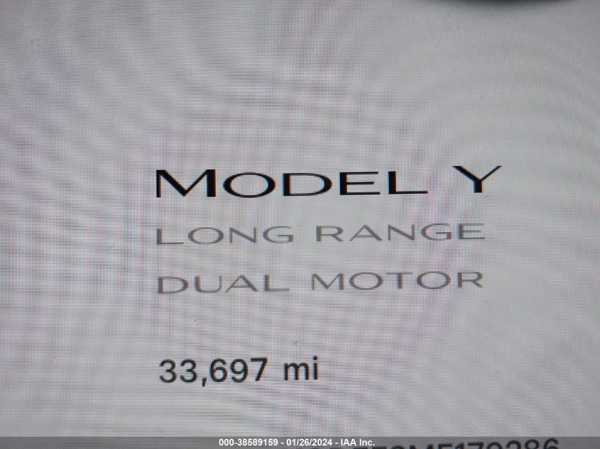 2021 TESLA MODEL Y LONG RANGE DUAL MOTOR ALL-WHEEL DRIVE - 5YJYGDEE2MF179286