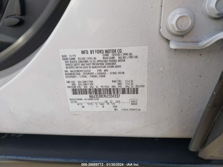 2020 FORD ECOSPORT TITANIUM - MAJ3S2KE9LC334337