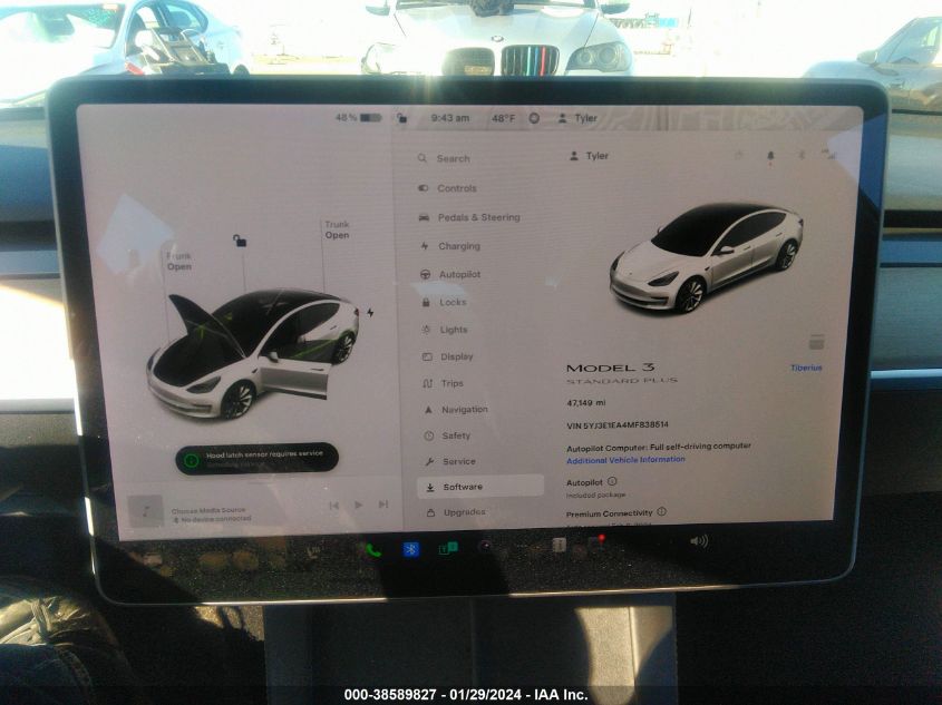 2021 TESLA MODEL 3 STANDARD RANGE PLUS REAR-WHEEL DRIVE - 5YJ3E1EA4MF838514