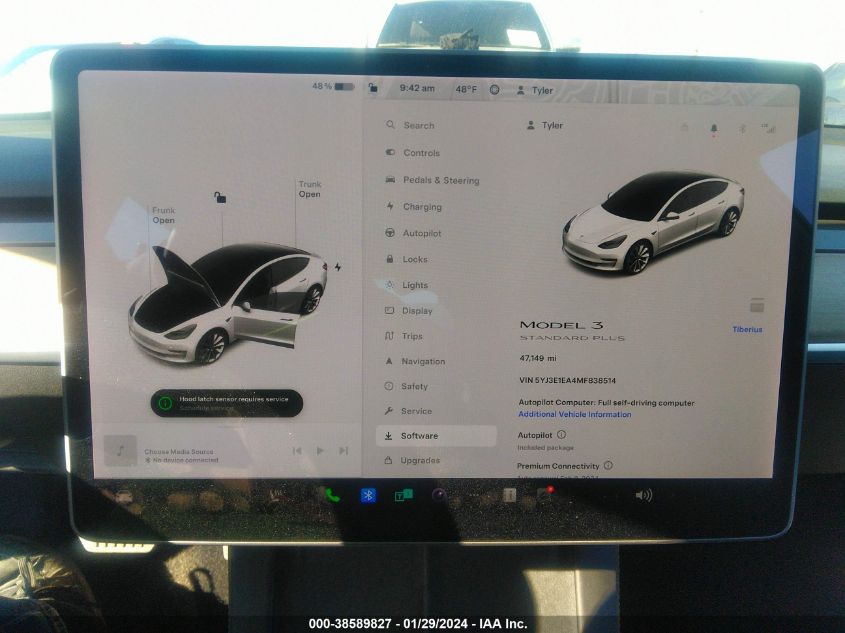 2021 TESLA MODEL 3 STANDARD RANGE PLUS REAR-WHEEL DRIVE - 5YJ3E1EA4MF838514
