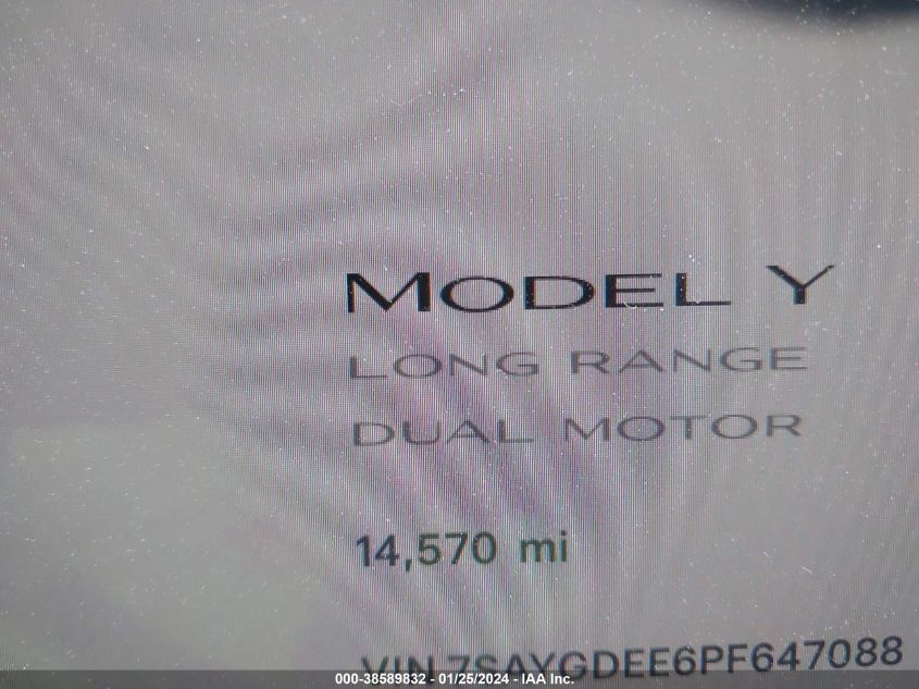 2023 TESLA MODEL Y - 7SAYGDEE6PF647088
