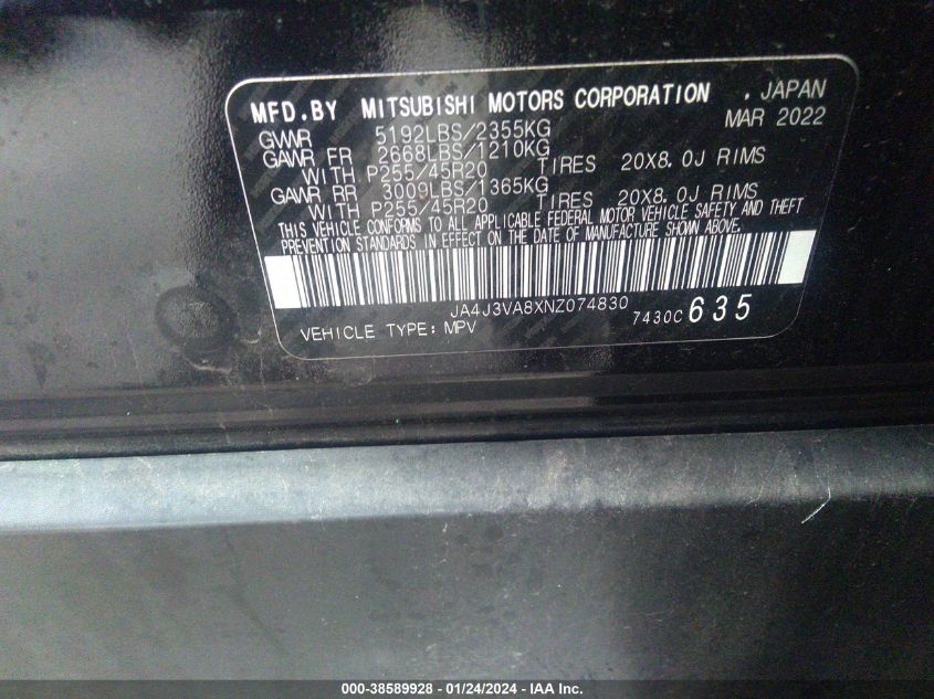 2022 MITSUBISHI OUTLANDER SEL/SEL SPECIAL EDITION - JA4J3VA8XNZ074830