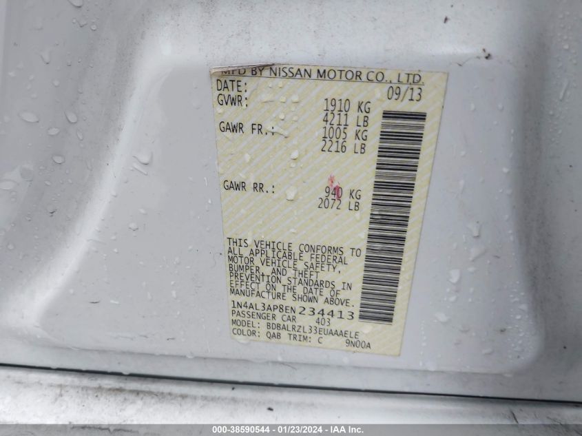2014 NISSAN ALTIMA 2.5 S - 1N4AL3AP8EN234413