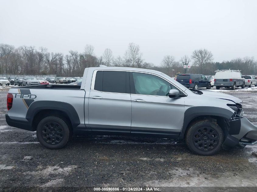 2022 HONDA RIDGELINE RTL-E - 5FPYK3F77NB017834