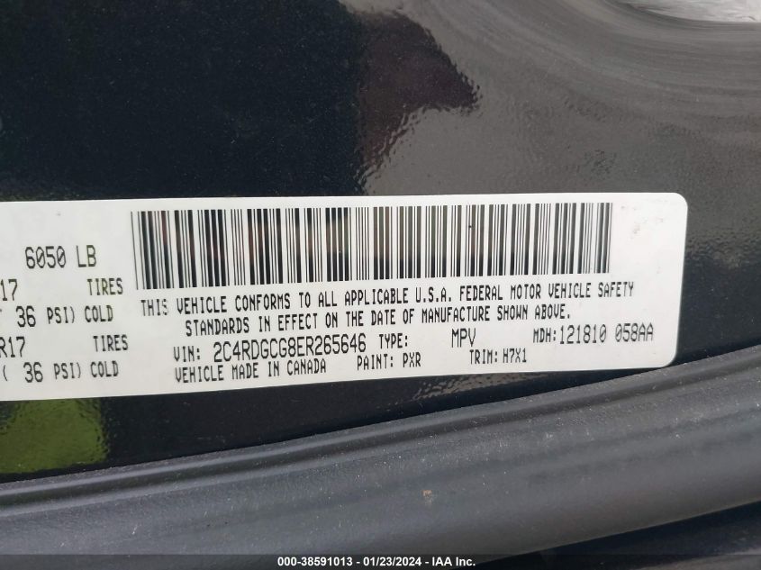 2014 DODGE GRAND CARAVAN SXT - 2C4RDGCGHER265646