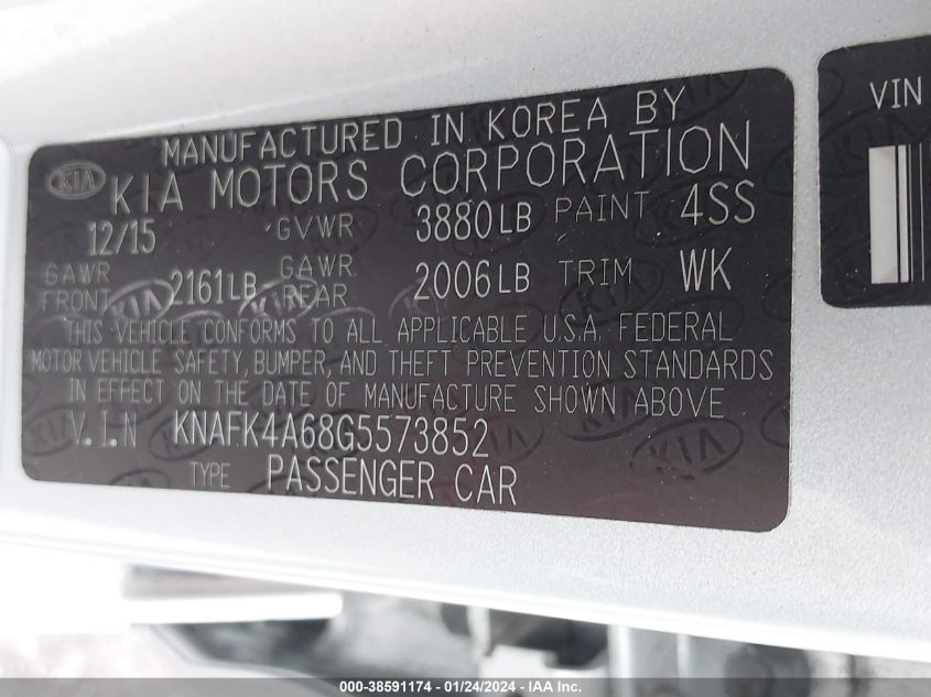2016 KIA FORTE LX - KNAFK4A68G5573852