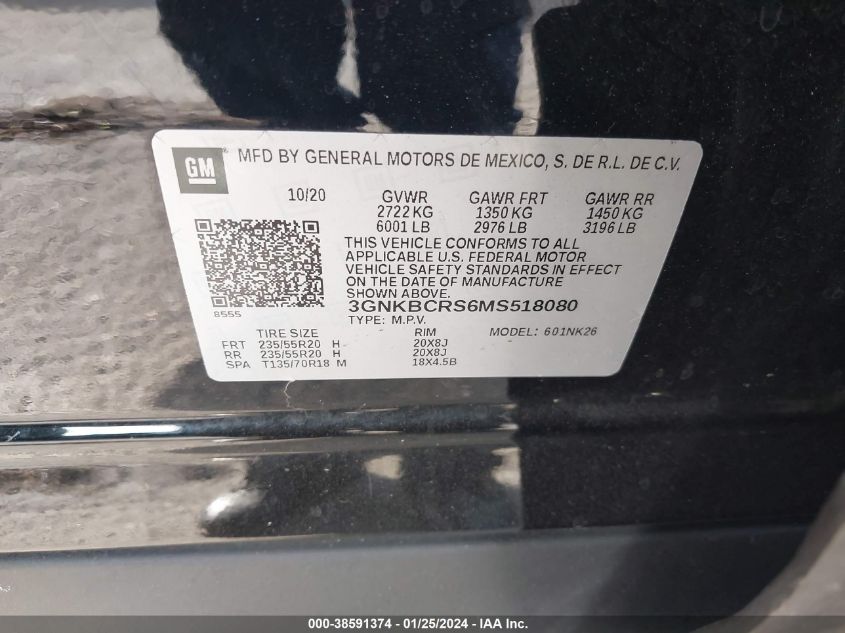 2021 CHEVROLET BLAZER 2LT - 3GNKBCRS6MS518080
