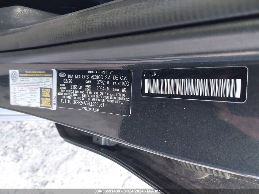 2020 KIA FORTE LXS - 3KPF24AD6LE223961