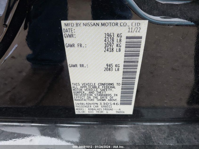 2023 NISSAN ALTIMA 2.5 SV - 1N4BL4DV4PN330546